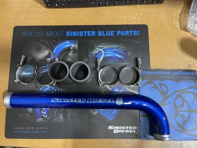 Image 3: Sinister Diesel Radiator Pipe for 2019-2020 Dodge Cummins 6.7L (Standard Output Engine) (Blemish)